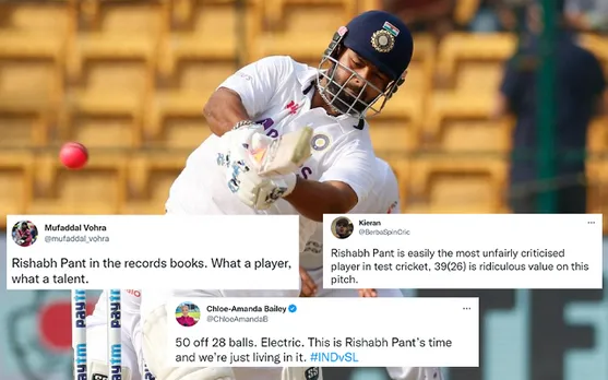 'Electric': Rishabh Pant sets Twitter on fire after record-breaking half-century