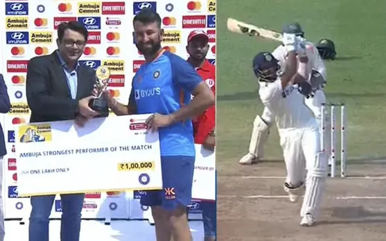 'Life me bas yahi dekhna tha, ab moksh mil jayega' - Fans react hilariously as Cheteshwar Pujara gets awarded for hitting longest six in Indore Test against AUS