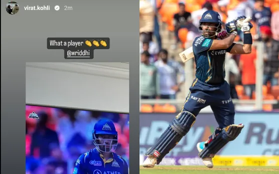 'Kisine story daali, aur out hogya' - Fans react as Virat Kohli shares Instagram story appreciating Wriddhiman Saha's quickfire fifty against LSG