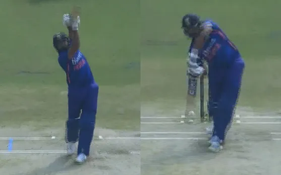 Watch: Rohit Sharma presents Jacob Duffy a straight bat for Six into the stands of Indore