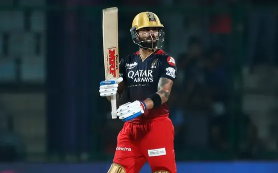 'khudke ke liye khelta hai isiliye 15 saal trophyless hai' - Fans troll Virat Kohli for his slow 55 against DC in IPL 2023 as he completes his 50th IPL fifty