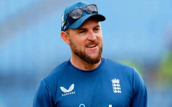 England head coach Brendon McCullum loses cool at security guard at Headingly after being stopped from entering the stadium