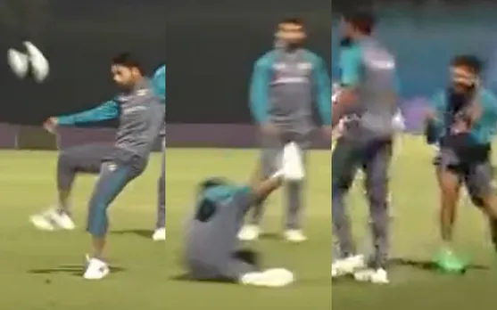 Watch: Mohammad Rizwan’s Epic Slip Leaves His Teammates Laughing During A Practice Session
