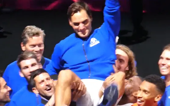 Watch- Novak Djokovic's heartfelt gesture for Roger Federer after farewell match