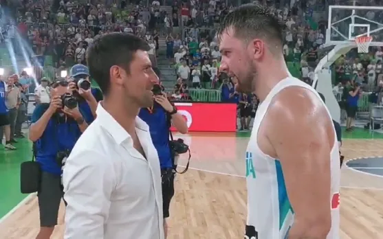 Watch- NBA star Luka Doncic meets Tennis Ace Novak Djokovic, defeats his national team