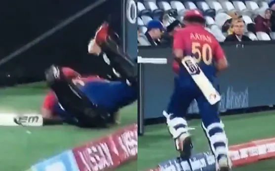 Watch: Aayan Khan's epic fall while returning to dressing room against Netherlands in 20-20 World Cup