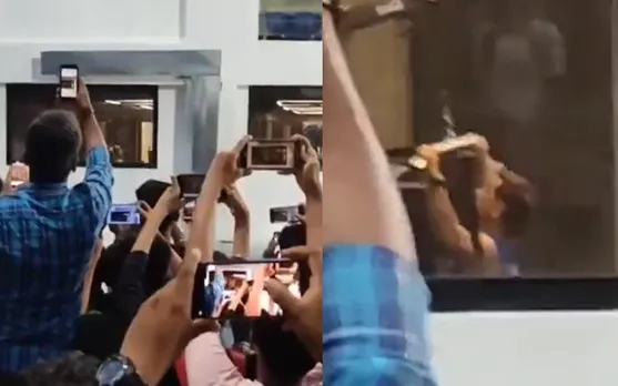 Viral Video shows why MS Dhoni's still one of the biggest cricket stars in country, fans crowd outside gym window- WATCH