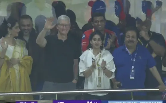 'Stadium me sans lene ke liye extra charge karo'- Twitter reacts as Apple CEO Tim Cook watches DC vs KKR IPL match at Arun Jaitley Stadium in Delhi