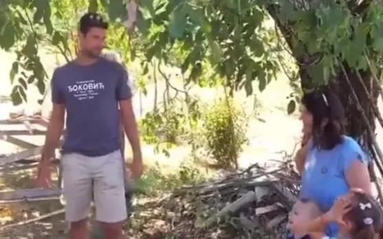 Watch: Novak Djokovic pulls his kids' legs, video goes viral