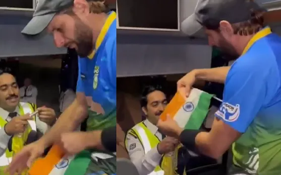 Shahid Afridi lands into a major trouble after signing autograph on Indian flag
