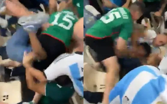 Watch: Argentina fans get involved in a brawl with Mexico fans during their FIFA World Cup clash