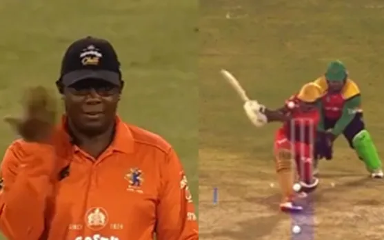 WATCH: Umpire hilariously does 'John Cena' gesture after Imran Tahir's LBW appeal in CPL 2023 Qualifier 1