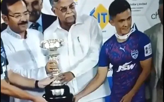 'Everything that's wrong with Indian sport'- Twitter slams West Bengal governor for pushing aside Sunil Chhetri for a photo-op
