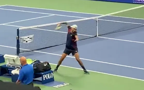 Watch: Nick Kyrgios shatters two Tennis racquets after losing the US Open quarterfinal
