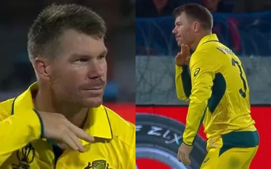 WATCH: David Warner does Pushpa movie's signature gesture after taking a catch in AUS vs PAK warm-up game