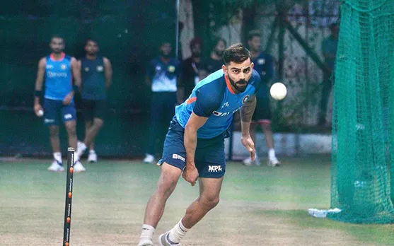 In Pics: Virat Kohli spotted bowling in the nets ahead of the first T20I against Australia