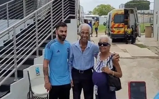 'King of one generation meets another' - Fans react to Virat Kohli meeting Sir Garfield Sobers in West Indies