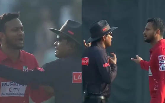 Watch: Shakib Al Hasan walks on to field to confront umpires during BPL game