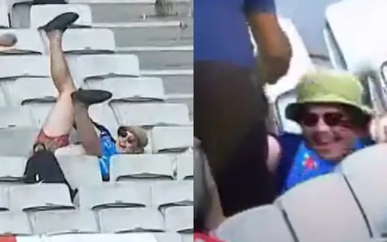 Watch: Fan’s Epic Fall In Stands While Trying For A Catch During England Vs Ireland Clash In World Cup
