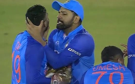 Watch: Rohit Sharma jokingly chokes Dinesh Karthik after claiming two wickets with DRS