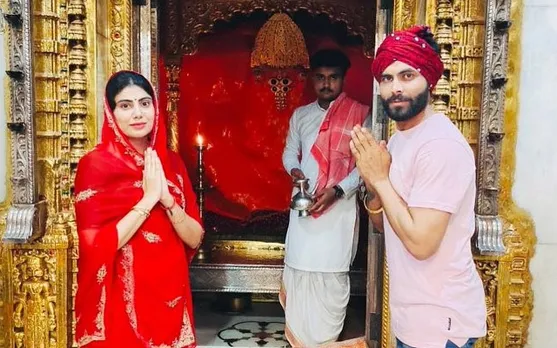 'Blessings for the World Cup this year' - Fans react as Ravindra Jadeja and his wife visit Maa Ashapura Temple in Gujarat