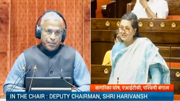 Sagarika Ghose speaking in Rajya Sabha on Tuesday, March 25, 2025.