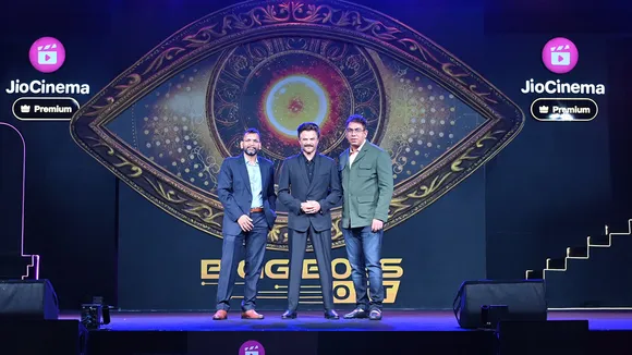 L to R Alok Jain, President - General Entertainment, Viacom18, Anil Kapoor and Deepak Dhar, Founder  Group CEO, Banijay Asia  EndemolShine India