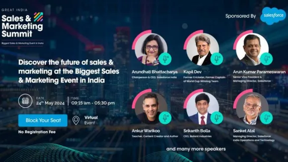 Salesforce’s Great India Sales & Marketing Summit to be held on May 24