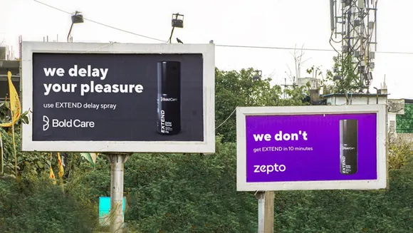 Bold Care and Zepto engage in playful billboard banter in Delhi