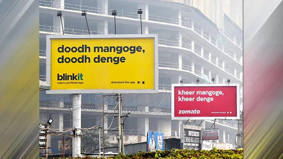 BlinkIt and Zomato's latest edition of Bollywood inspired outdoor ads takes the internet by storm