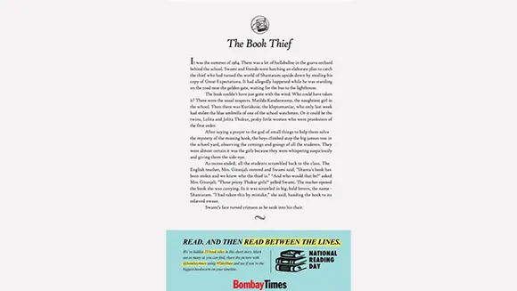 How Manja flexed a gamified print ad for ToI Metro supplements and rekindled a bibliophile's joyful moment