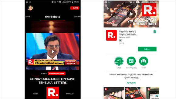 Republic TV launches mobile app, claims to be world's lightest