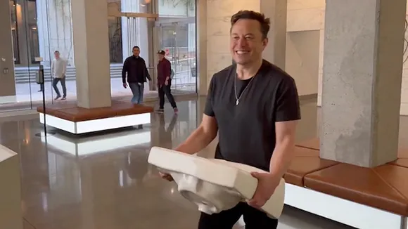 Elon Musk enters Twitter HQ carrying a 'sink'; says 'let that sink in!'