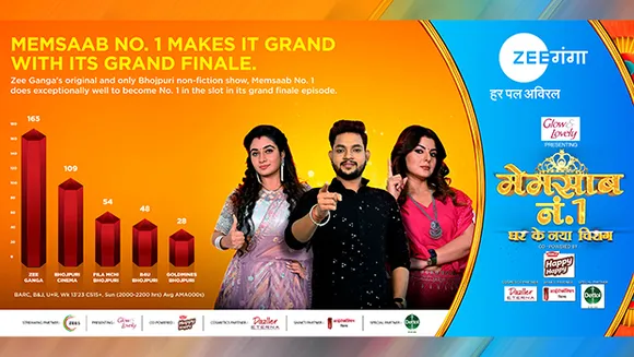 Zee Ganga's 'Memsaab No.1' finale records viewership growth of 71%, claims channel