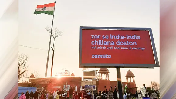 Zomato strikes the patriotic chord perfectly in its recent billboard at India-Pak border