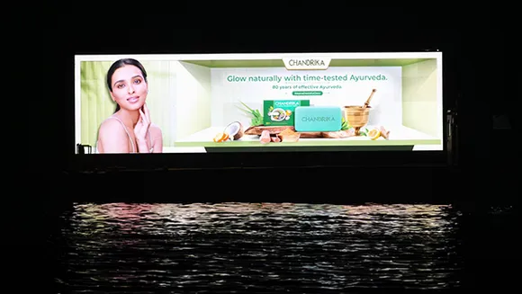 Laqshya Media unveils OOH campaign for Chandrika Soap on floating LED at Juhu beach