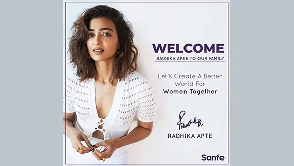 Sanfe signs Radhika Apte as brand ambassador 