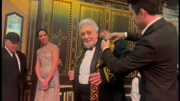 Dimash Kudaibergen Honors Placido Domingo with Traditional Kazakh Chapan in Historic Gesture