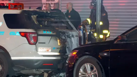 Unidentified Man Sets Two NYPD Cop Cars Ablaze in Manhattan's Flatiron District