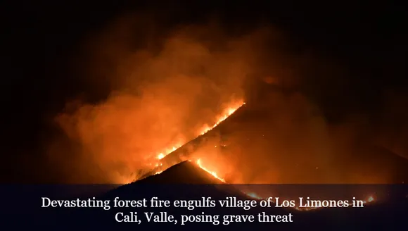 Devastating forest fire engulfs village of Los Limones in Cali, Valle, posing grave threat