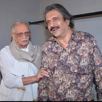 Gulzar-saab with sr journalist Chaitanya Padukone