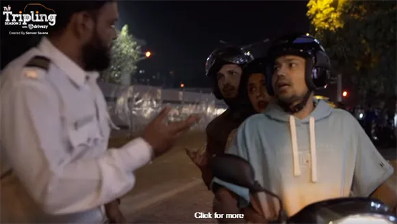 TVF Tripling stars and Mumbai Police raise awareness about dangers of tripling on two-wheelers