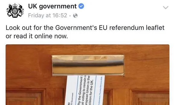 EU Referendum faces rejection on facebook