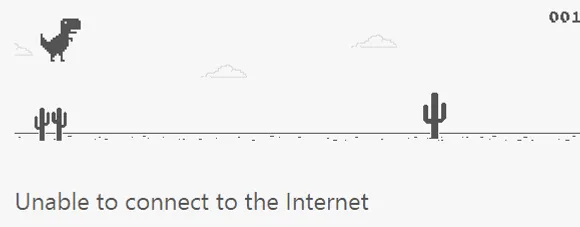 Google Chrome's hidden dinosaur game