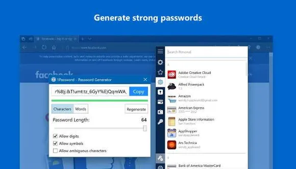 1Password extension now available for Microsoft Edge