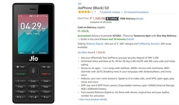 Reliance JioPhone is now available on Amazon India