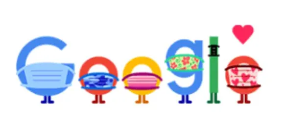 Today's Google Doodle brings out the simplicity of the message: "Wear A Mask"