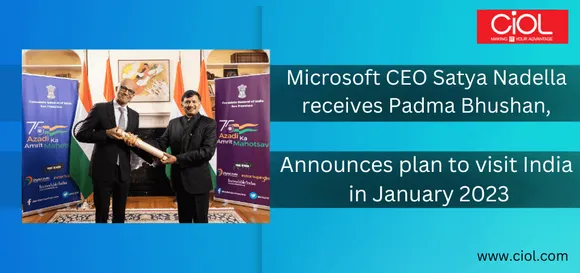 Microsoft CEO Satya Nadella receives Padma Bhushan