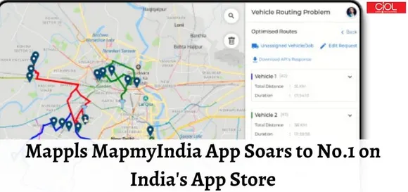 Mappls MapmyIndia App Soars to No.1 on India's App Store