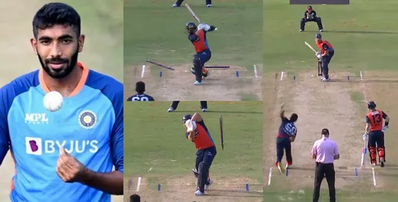 Video Indian player saurabh netrawalkar joins America team bowling like Jasprit Bumrah takes 6 wickets in one match